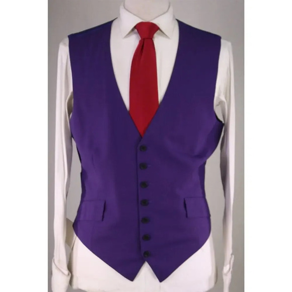 Edward Sexton Bespoke Custom Made for Adam Lambert Purple 3-Piece Suit 42L - Picture 11 of 14